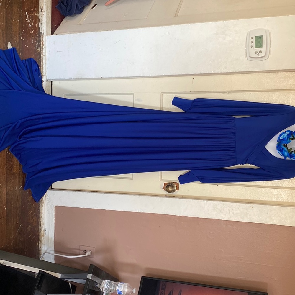 Never worn Royal blue maternity dress